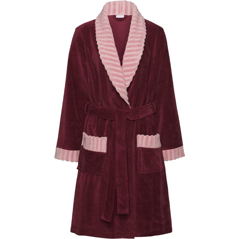 VIVANCE Dlhý župan Dreams farba lesného ovocia / svetločervená / biela 54279562