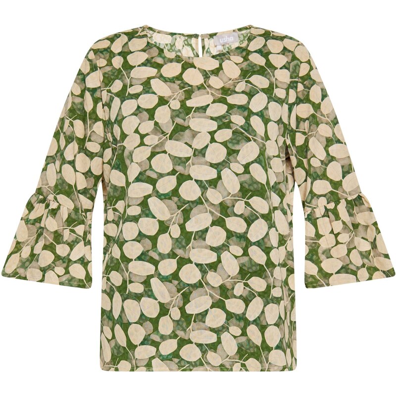 Usha Blúzka svetložltá / olivová / trávovo zelená 54300651