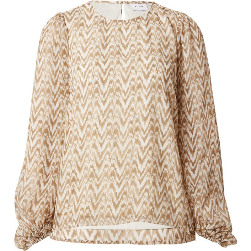 VILA Blúzka FALIA krémová / farba ťavej srsti 54310966