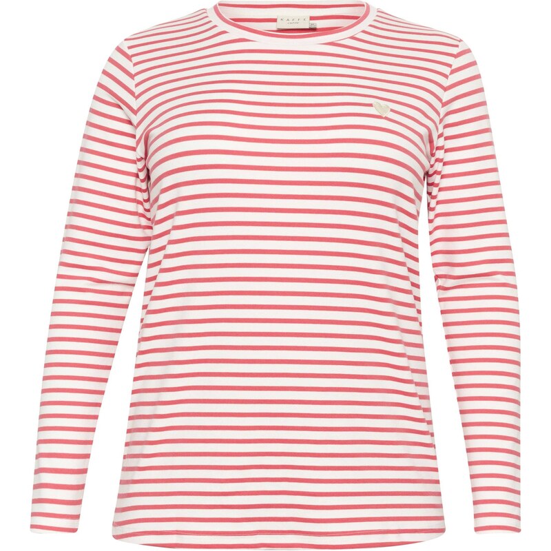 KAFFE CURVE Tričko Clia červená / biela 54302423