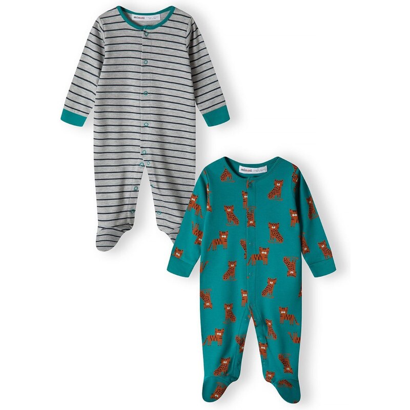 MINOTI Pyžamo sivá / zelená / homárová / čierna 54280893