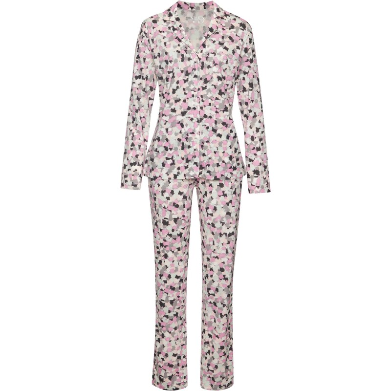 VIVANCE Pyžamo Dreams sivá / svetloružová / šedobiela 54286477
