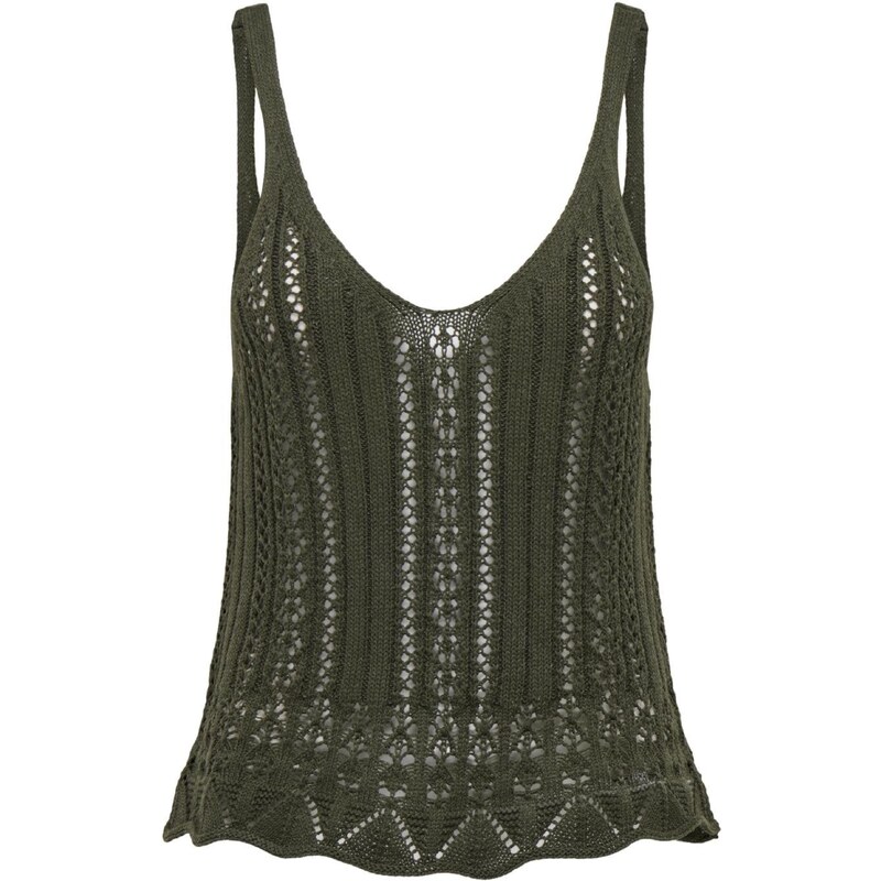 ONLY Vyšívaný top Lyzet zelená melírovaná 54320667