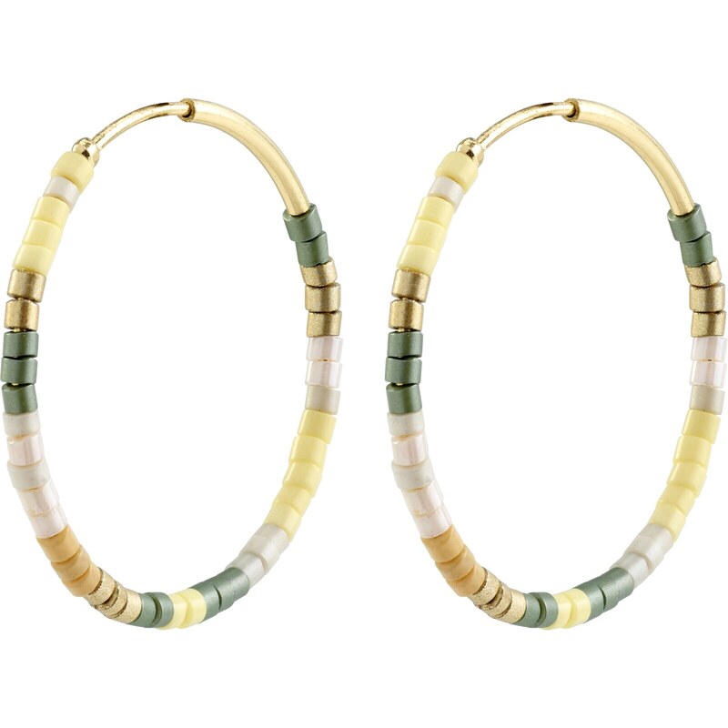 Pilgrim Náušnice Alison dymovo modrá / zlatá / tmavozelená / biela 54287884