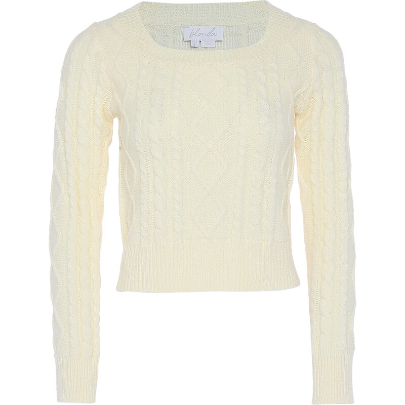 BLONDA Sveter biela ako vlna 54284590