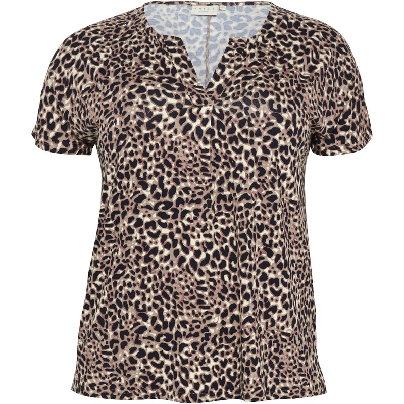 KAFFE CURVE Tričko Charlotta krémová / piesková / čierna 54323378