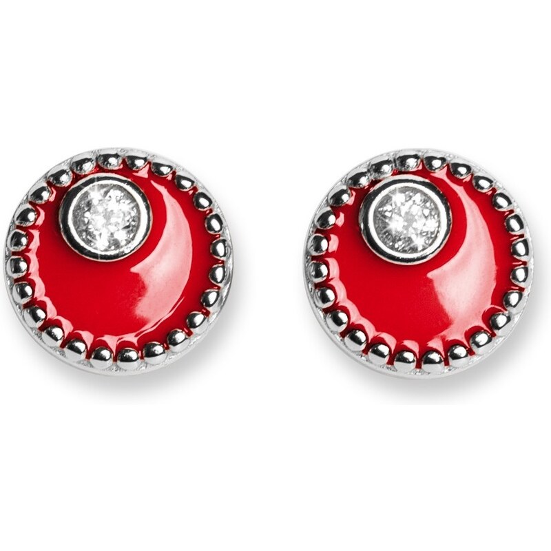 Oliver Weber Strieborné náušnice s červeným smaltom Meliora 62258 RED 66583374