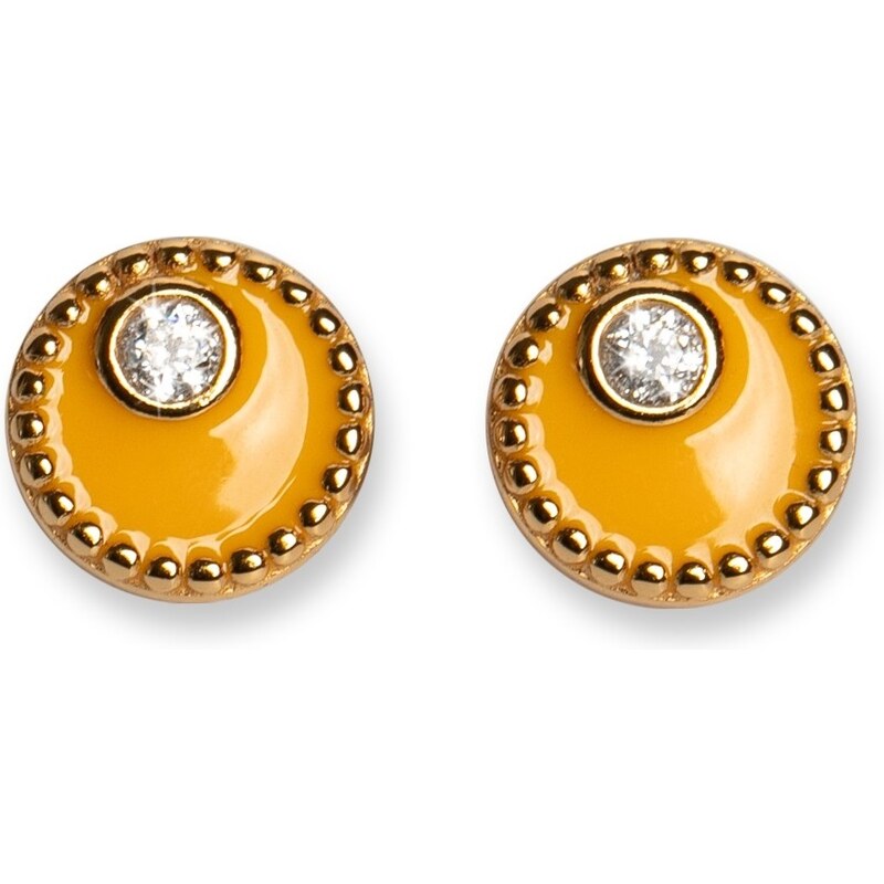 Oliver Weber Pozlátené náušnice so žltým smaltom Meliora 62258G YEL 66588925