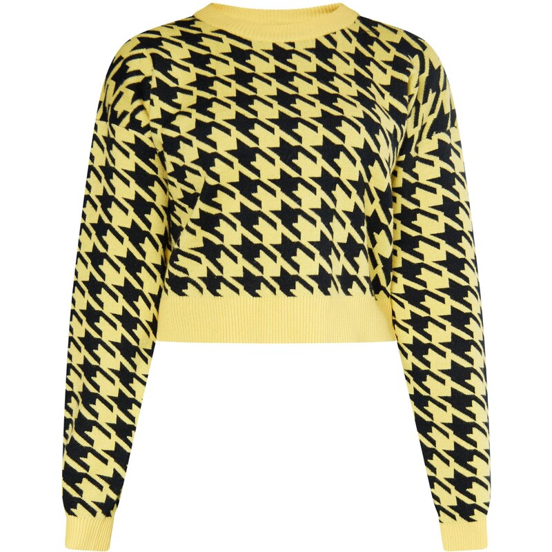 ROCKEASY Sveter citrónová žltá / čierna 65870054