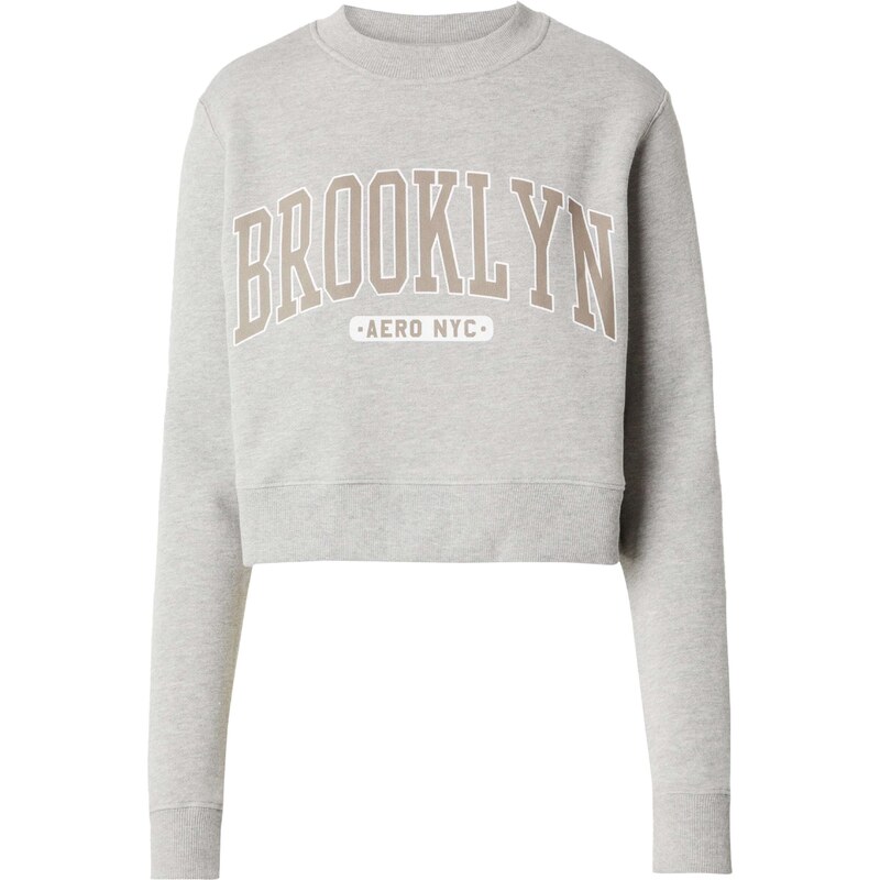 AÉROPOSTALE Mikina BROOKLYN mokka / sivá / biela 54309559