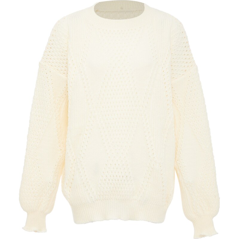 BLONDA Sveter biela ako vlna 54298218