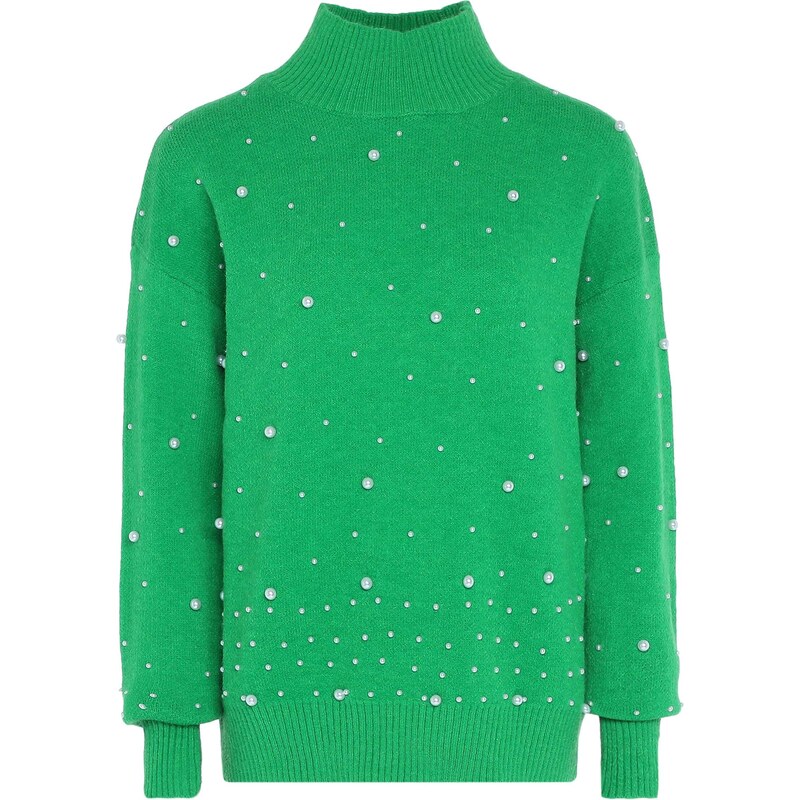 faina Sveter trávovo zelená / perlovo biela 54298517