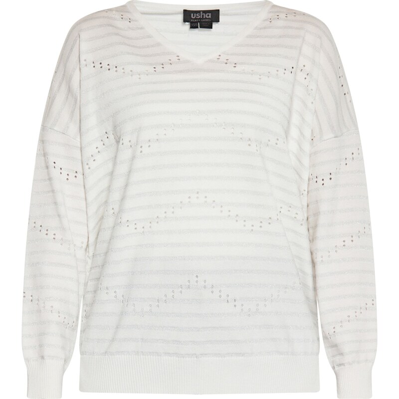 usha BLACK LABEL Sveter sivá / biela ako vlna 54298900