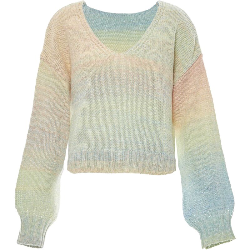 MYMO Sveter svetlomodrá / pastelovo zelená / broskyňová 54299583