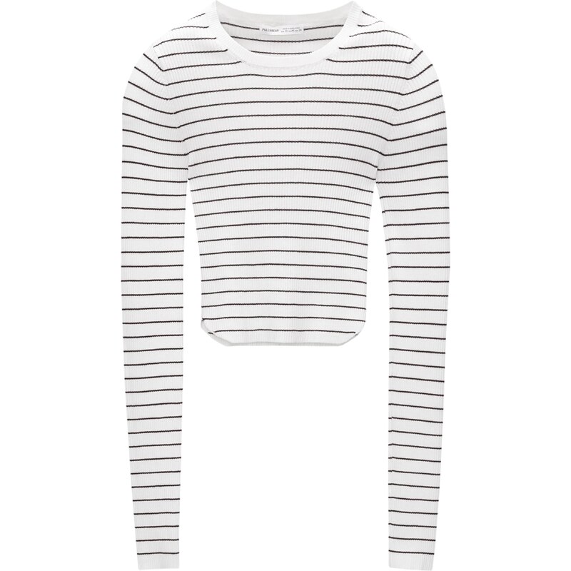 Pull&Bear Sveter čierna / biela 54312805