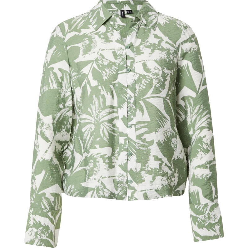 VERO MODA Blúzka JOSIE tmavozelená / biela 54317384