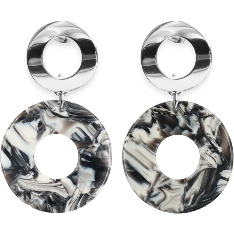 Fräulein Wunder Náušnice Adua sivá / čierna / biela 54319442