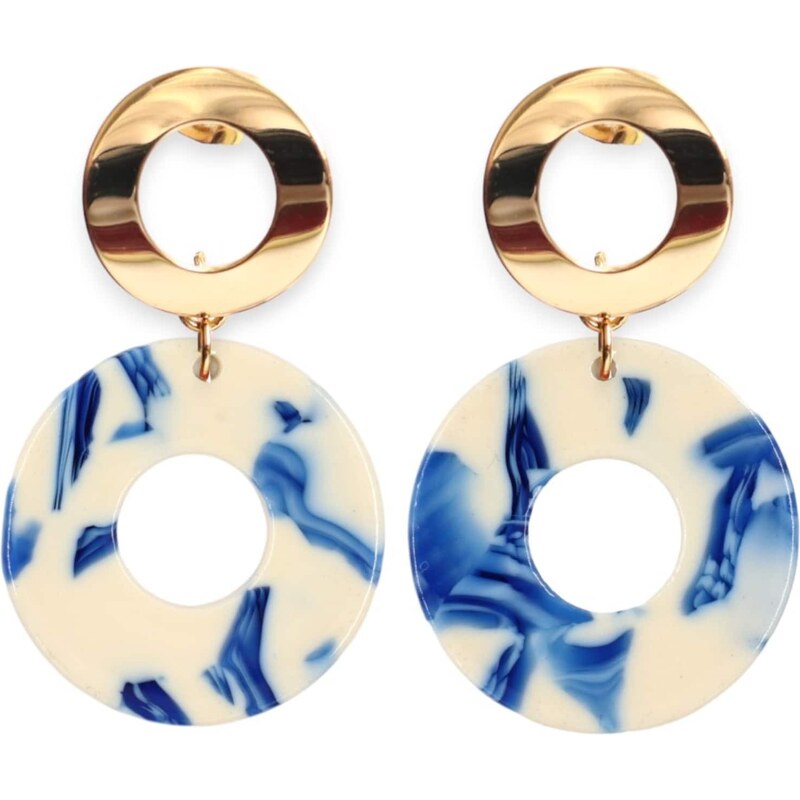 Fräulein Wunder Náušnice Adua nebielená / tmavomodrá / zlatá 54319530