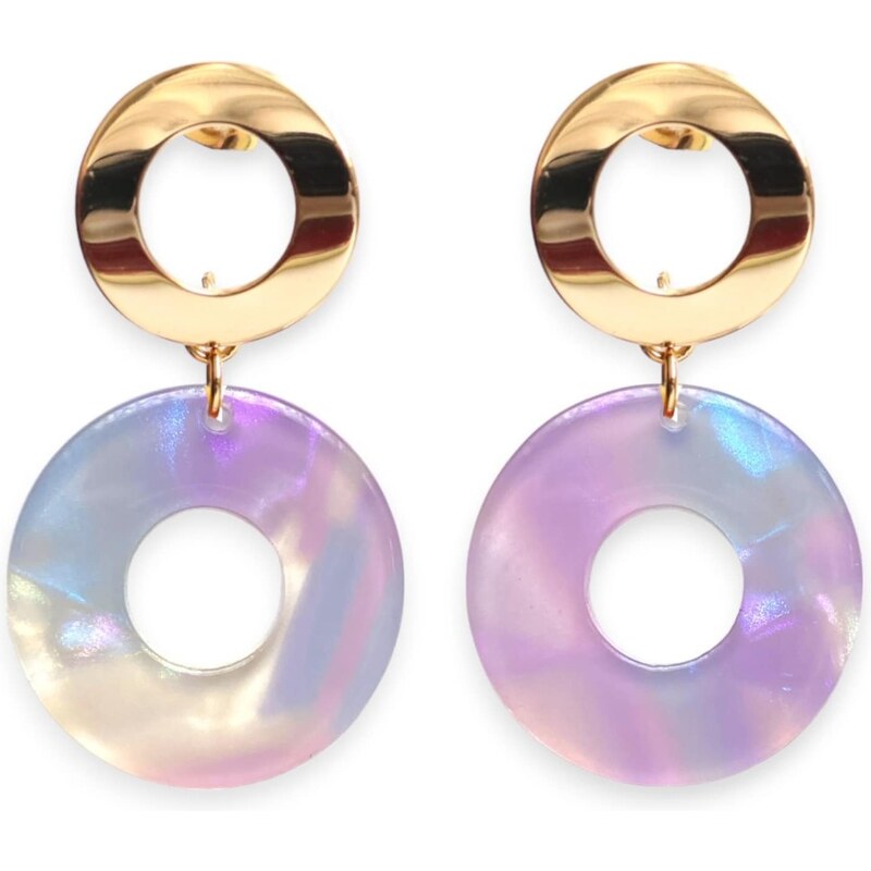 Fräulein Wunder Náušnice Adua tyrkysová / zlatá / orgovánová 54319504