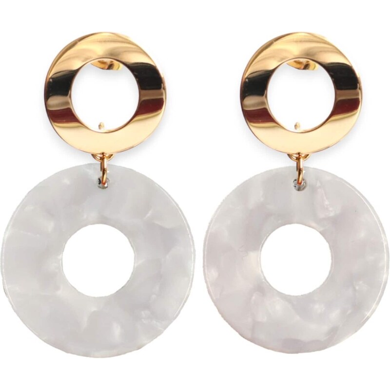 Fräulein Wunder Náušnice Adua zlatá / biela 65871571