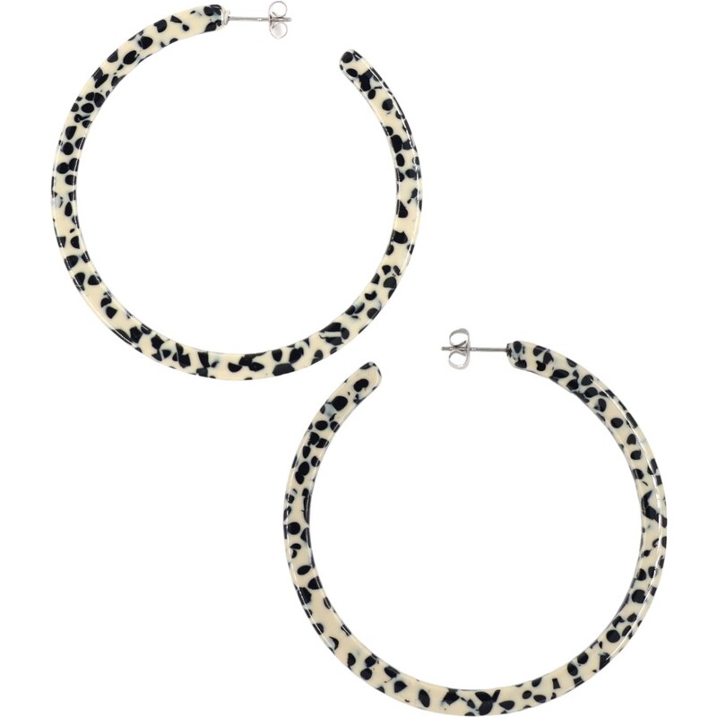 Fräulein Wunder Náušnice Anne béžová / čierna melírovaná 54319509