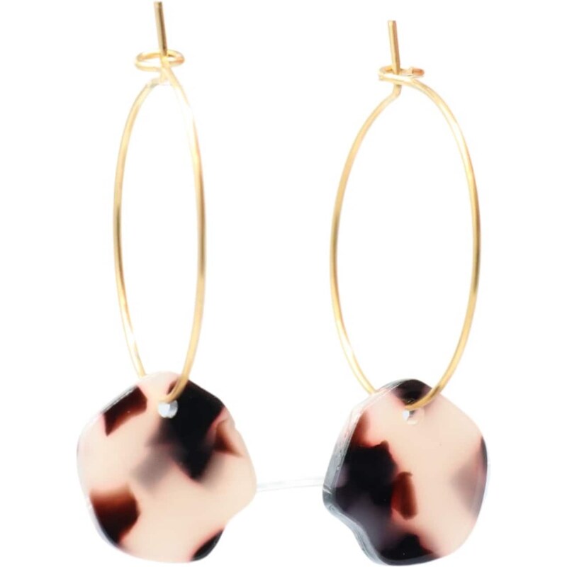 Fräulein Wunder Náušnice Alice béžová / zlatá / čierna 54319817