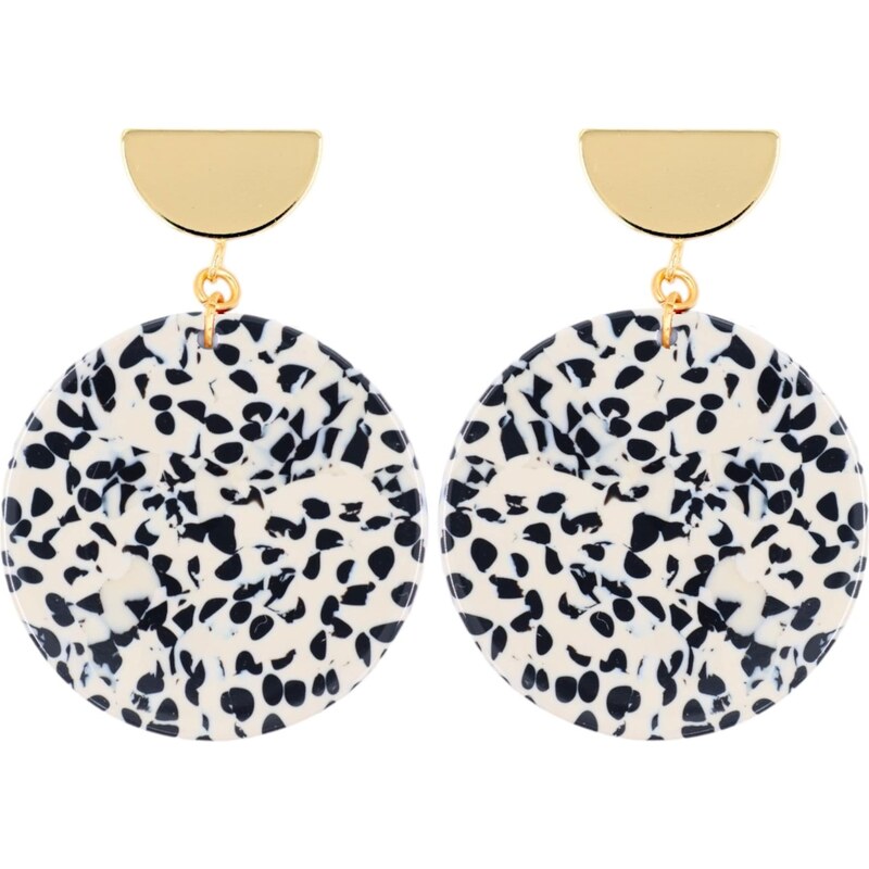 Fräulein Wunder Náušnice Amal krémová / námornícka modrá / zlatá 54319859