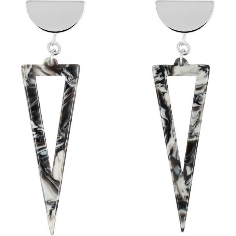 Fräulein Wunder Náušnice čierna / strieborná / biela 54319860