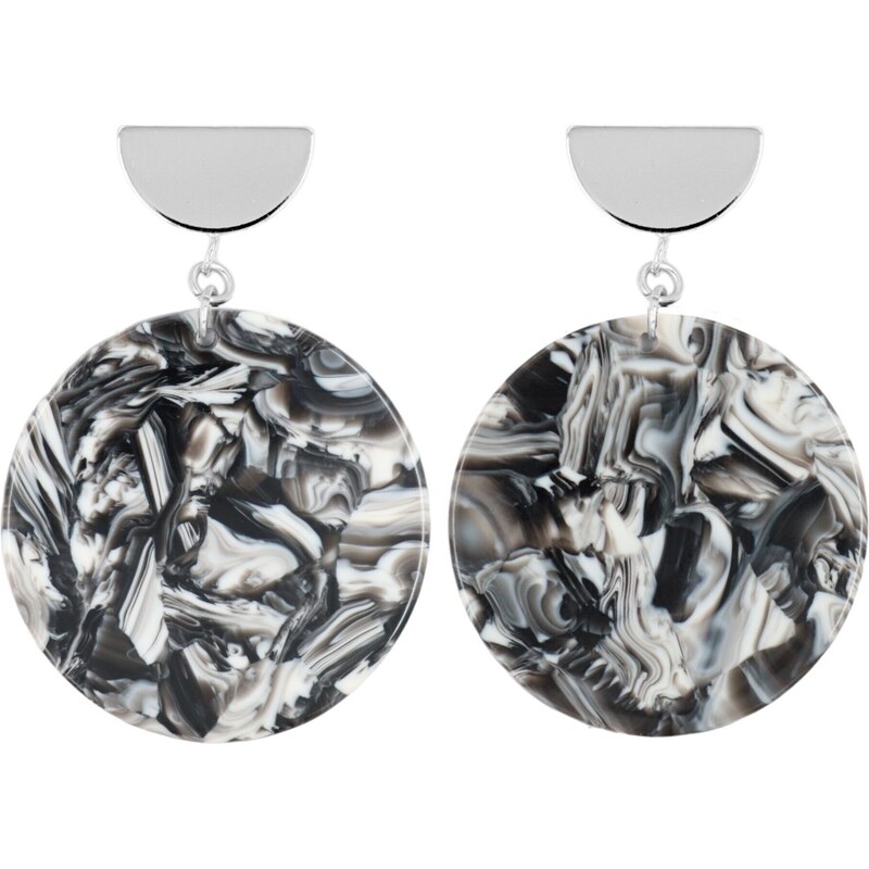 Fräulein Wunder Náušnice Amal svetlomodrá / čierna / strieborná / 54319872