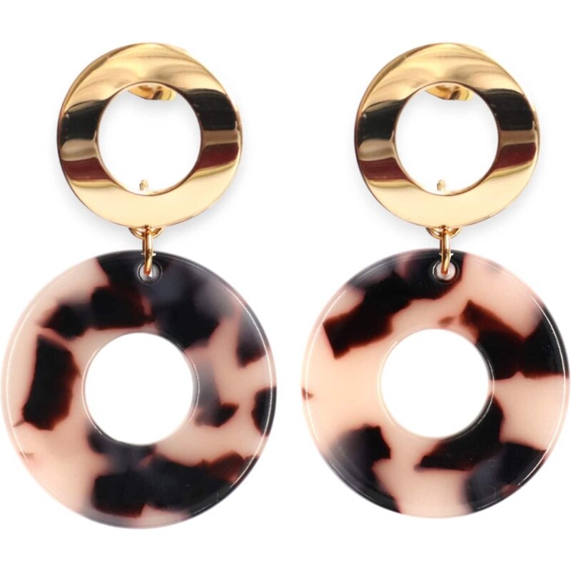 Fräulein Wunder Náušnice Adua béžová / zlatá / čierna 66644450