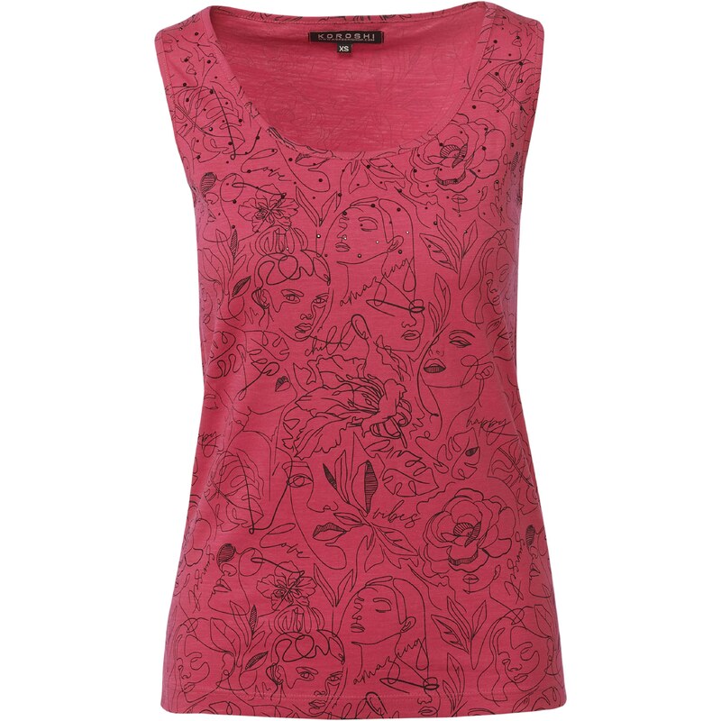 KOROSHI Top GURTBAND fuksia / čierna 65872195