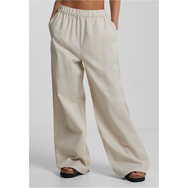 Urban Classics Womens wide-leg trousers - cream 52714727