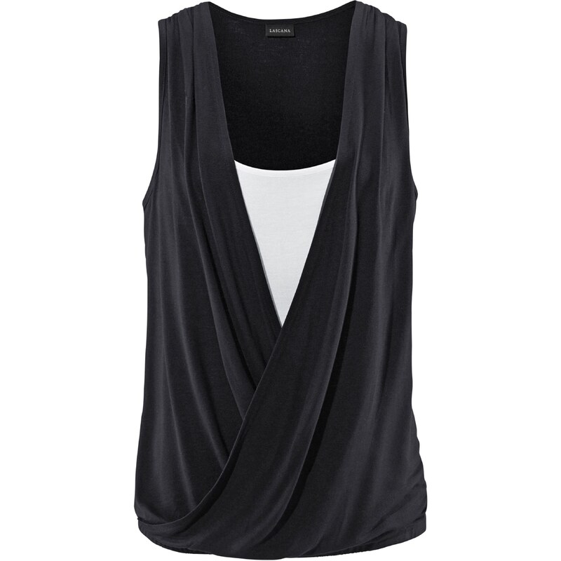 LASCANA Top čierna / biela 54353704