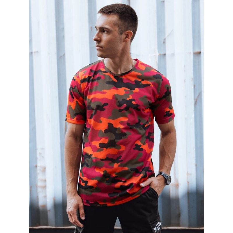 Dstreet Maskáčové tričko v oranžovej farbe 52715743