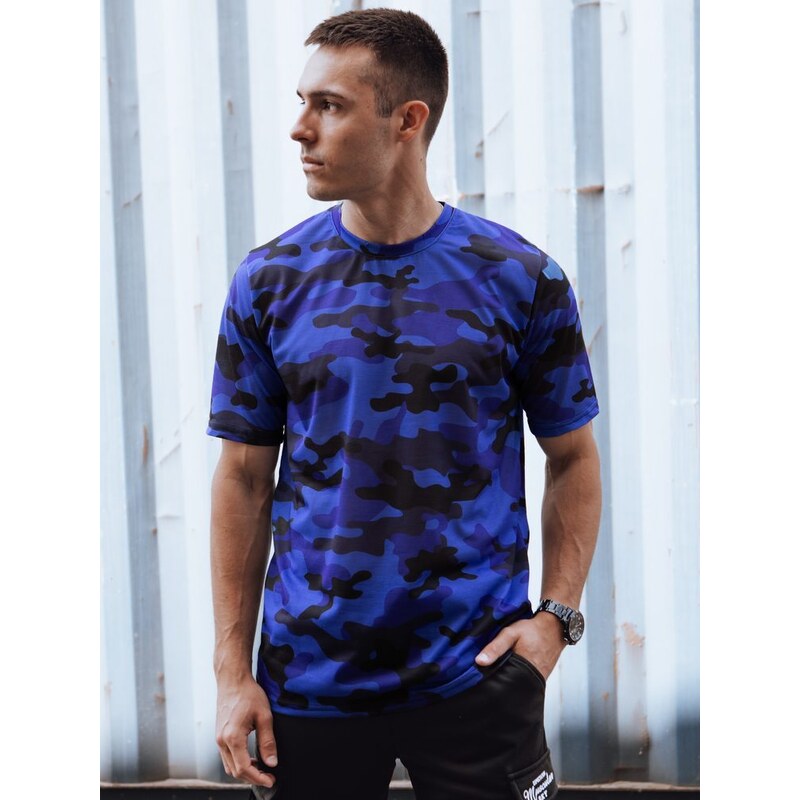 Dstreet Maskáčové tričko v modrej/fialovej farbe 52715746