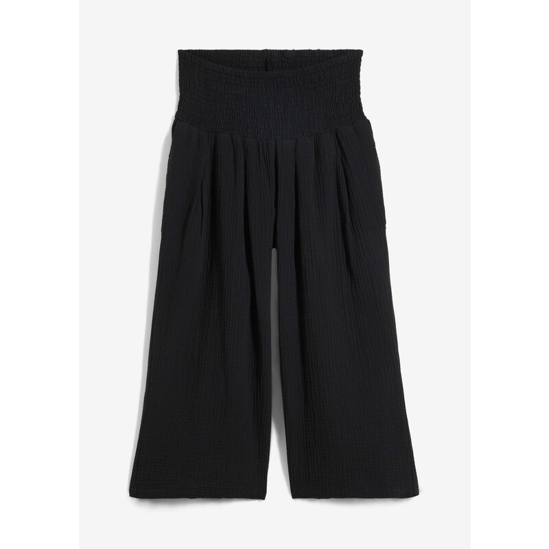 bonprix Capri nohavice, mušelínové, farba čierna 52801788