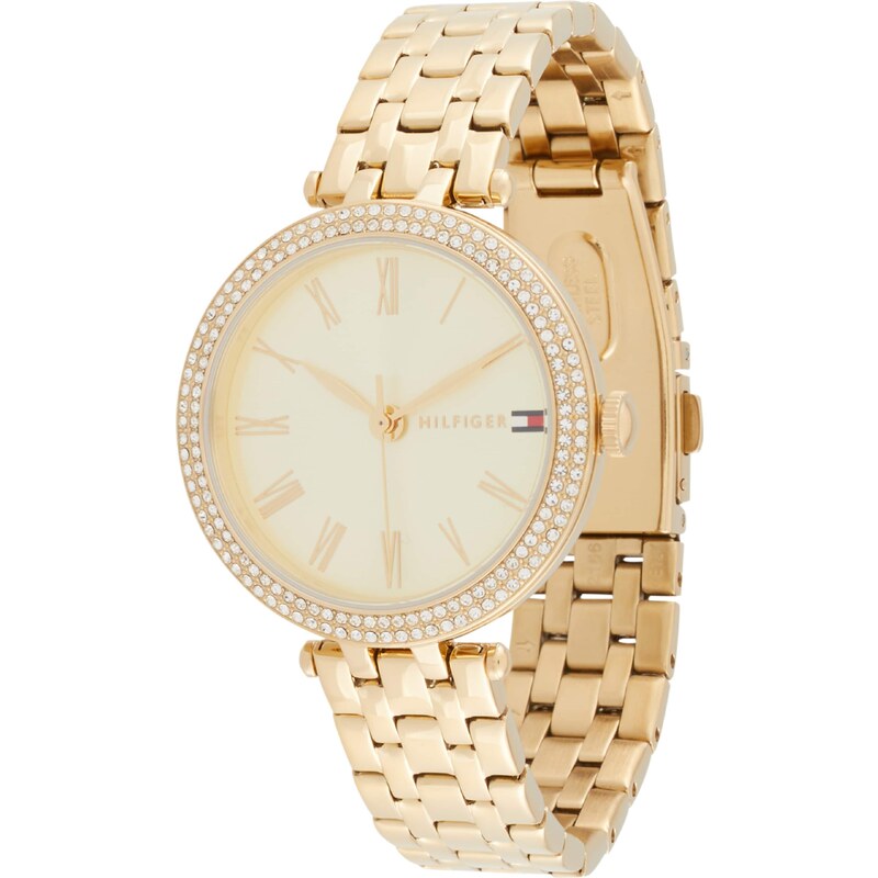 TOMMY HILFIGER Analógové hodinky NATALIE zlatá / červená / priehľadná 54366054