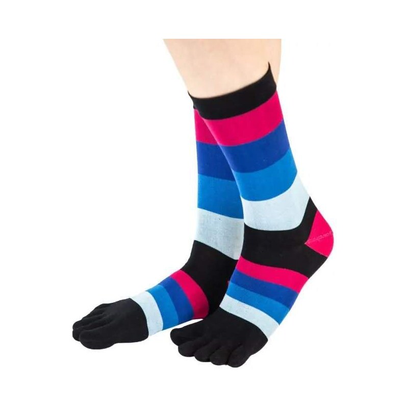 MEN FASHION farebné prstové ponožky ToeToe - PRUHY dragon 41-48 1 kus 52891751