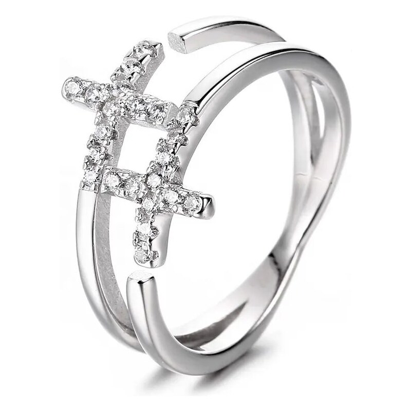 MAJYA Strieborný nastaviteľný prsteň EVELYN small 11036 64582009