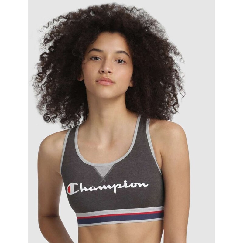 Športová podprsenka CHAMPION CROP TOP AUTHENTIC šedá tmavo 52912464