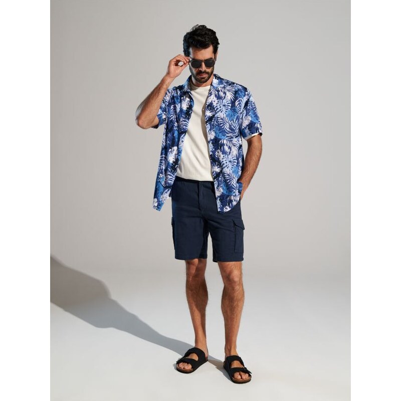 Sinsay - Cargo kraťasy - indigová 65740993