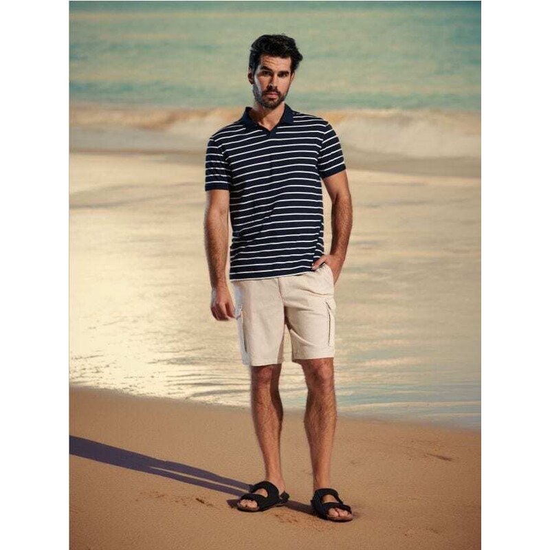 Sinsay - Cargo kraťasy - krémová 65740992