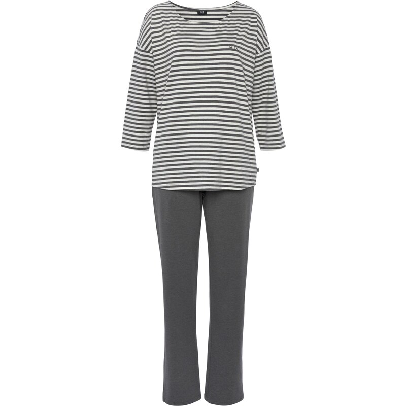 H.I.S Pyžamo tmavosivá / biela 54266891