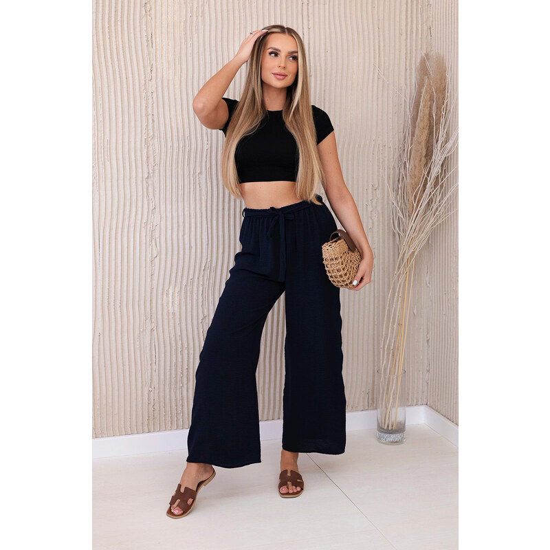 Fashionweek Dámske nohavice ľahké vzdušné so širokými nohavicami K5878 53076602