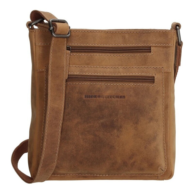 Hide & Stitches Hnedá kožená crossbody kabelka „Anne“ 53158484