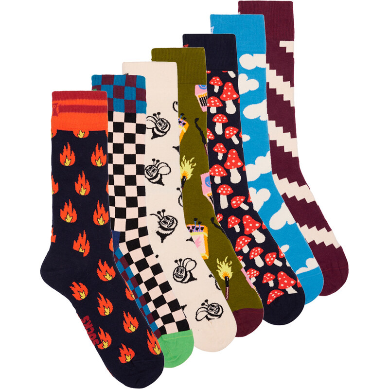 Happy socks Vysoké ponožky WILD WEEK SOCKS X7 Happy socks 56188902