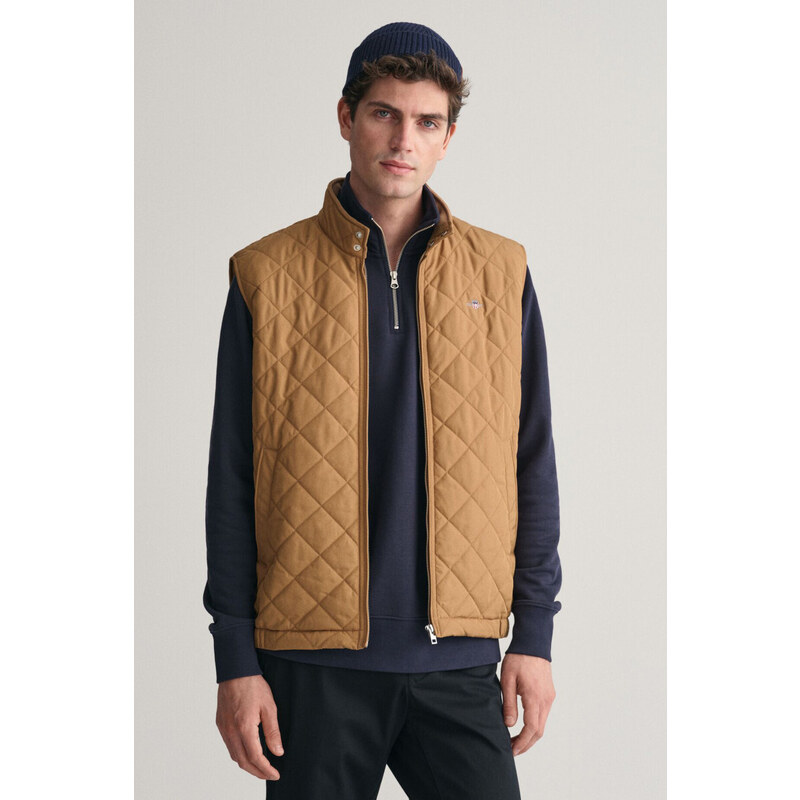 VESTA GANT QUILTED WINDCHEATER VEST ROASTED WALNUT 53180749