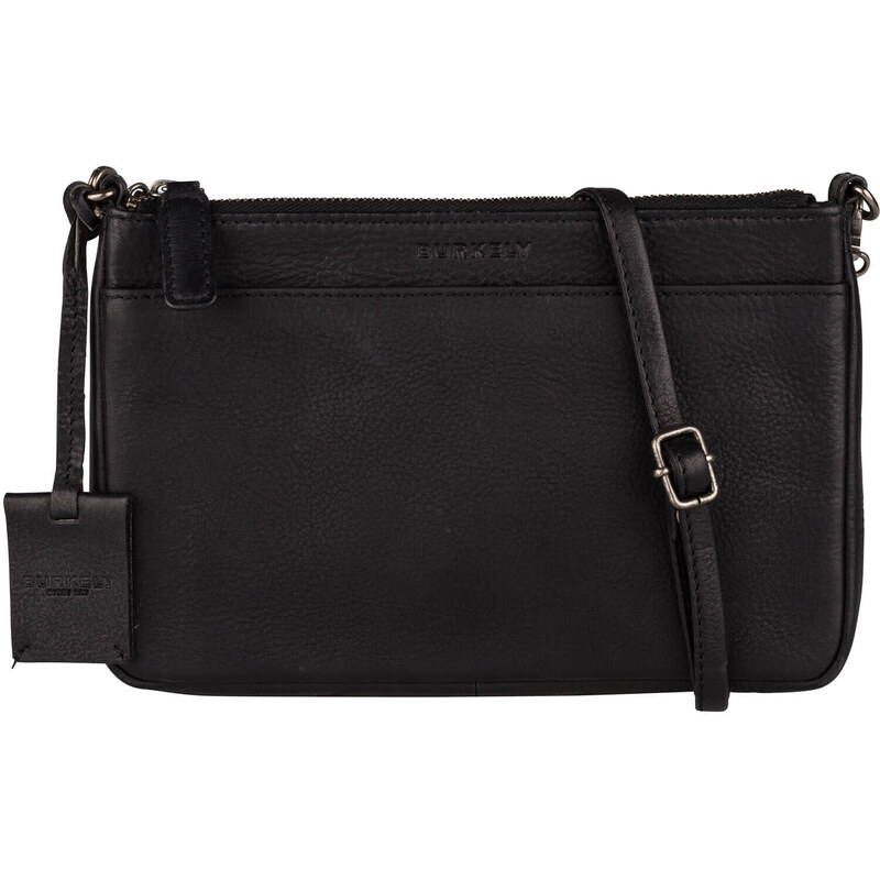 Dámska crossbody kožená kabelka Burkely Linda - čierna 55546723