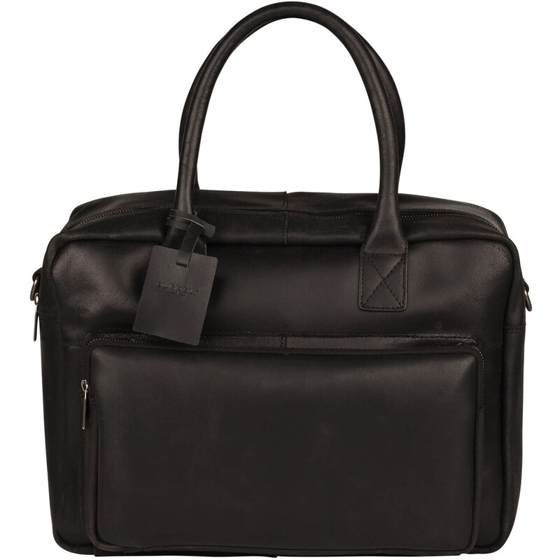 Pánska kožená taška na notebook Burkely Stenly - čierna 55546720