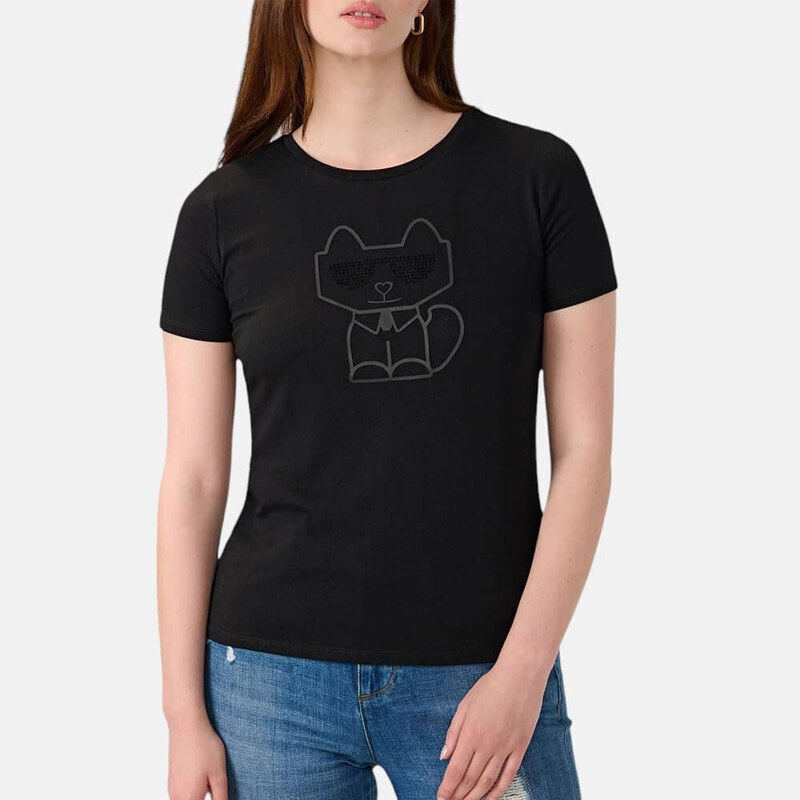 Dámské černé triko Karl Lagerfeld 55846 53190054